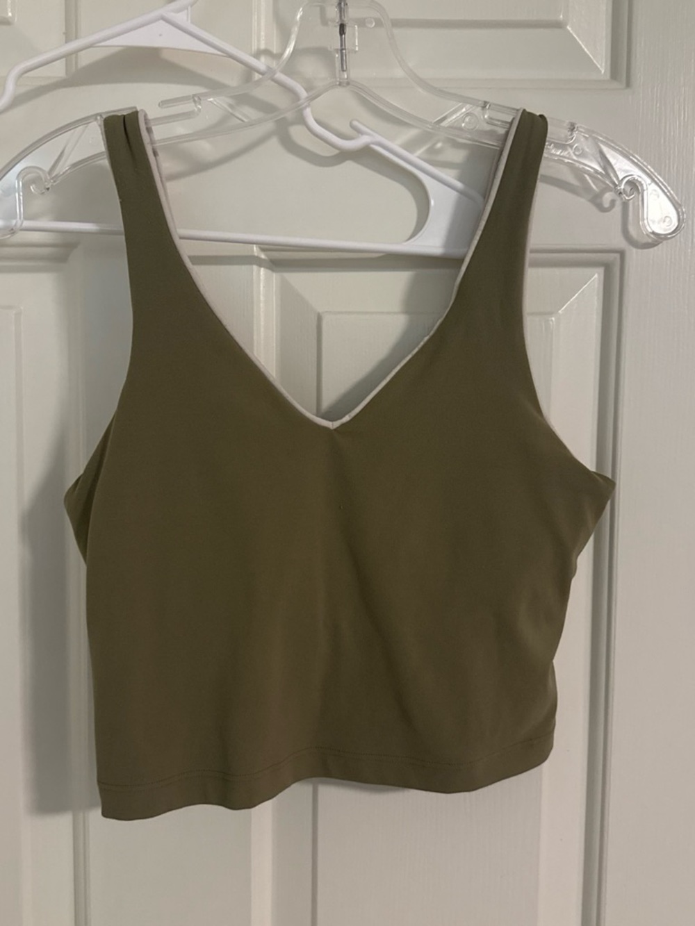 Athleta Olive Green Transcend V Neck Top